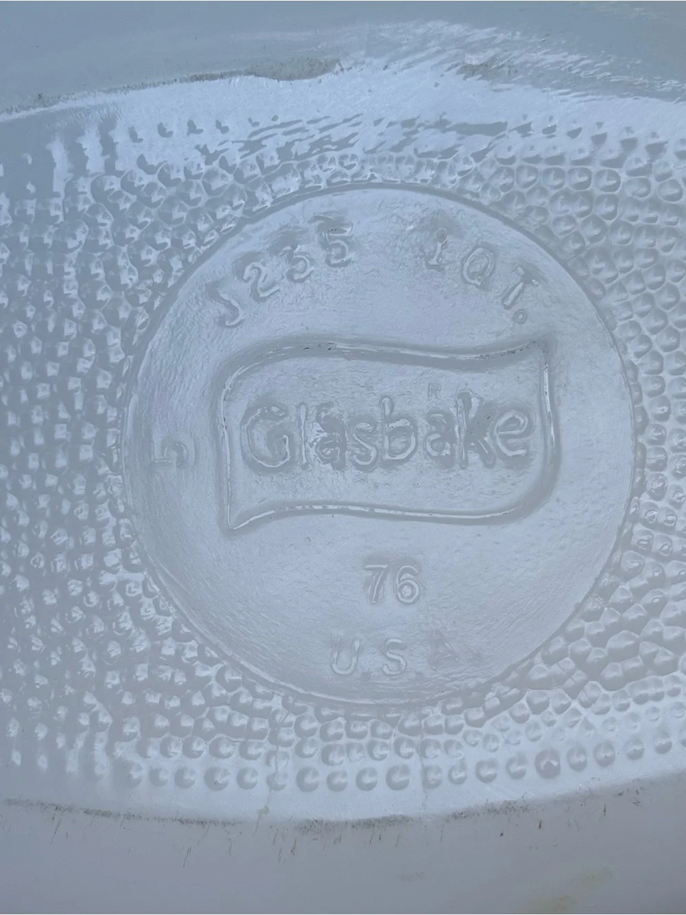 Vintage 1960’s Glasbake milk glass green daisy floral design dish-ware